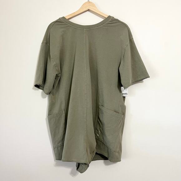 NWT Free People Movement Hot Shot Tee Romper Sage Stone - Picture 2 of 5